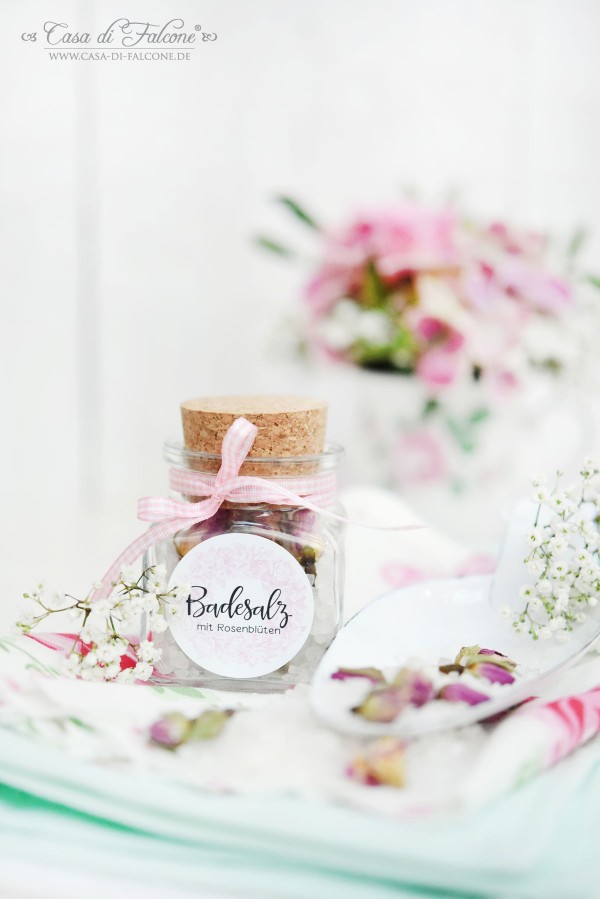 Badesalz mit Rosenblüten I Hochzeit I Gastgeschenk I Casa di Falcone